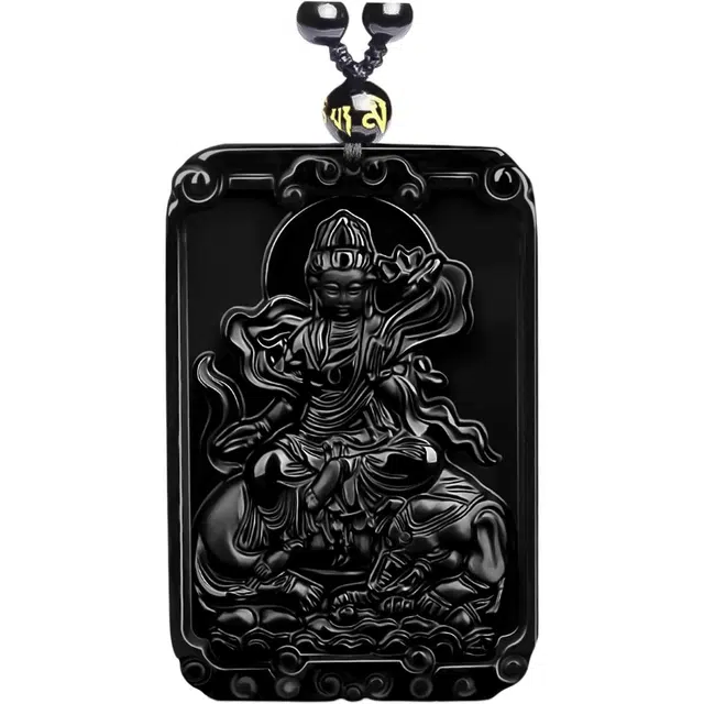 传否 国潮本命佛招财 本命年 乌金黑 十二生肖八大守护神观音佛公 新中式国风好运平安#好运  转运佛牌 黑曜石 项链 男女同款情侣款