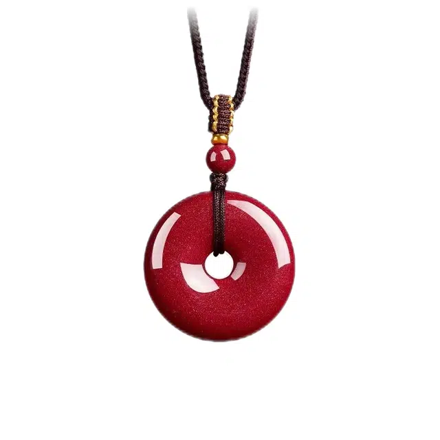 匠锁心玉 紫金砂圆满平安扣 诸事顺意 新中式 国潮风 原创小众设计 轻奢高级 招财转运 守护#好运再造辰砂 朱砂 项链 男女同款情侣款