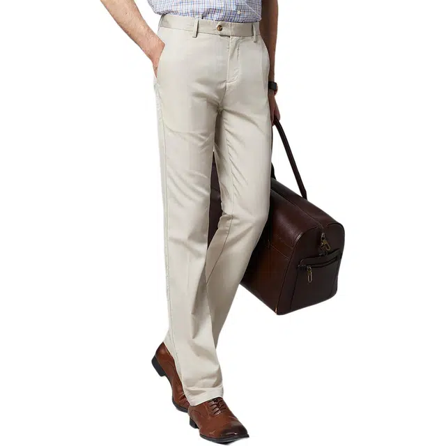 佛朗尼·齐拉 直筒舒适商务日常透气百搭休闲裤 男款 米白