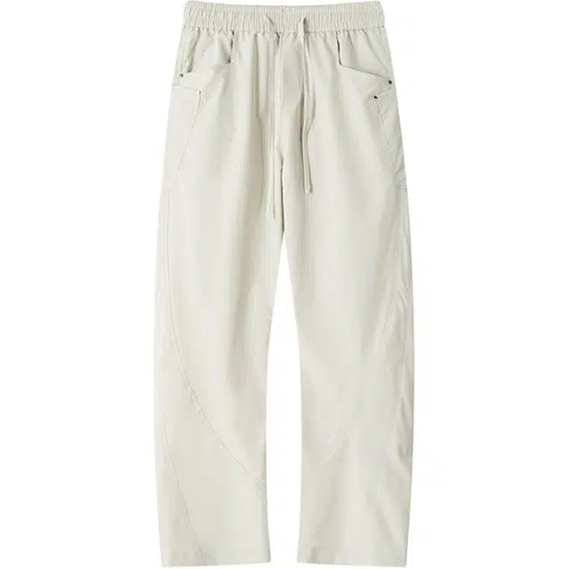 大白鲨 高街拼接防风防水宽松弯刀休闲裤 男款