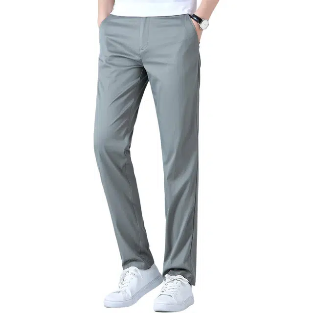 佛朗尼·齐拉 商务通勤纯色休闲裤 男款 米灰色