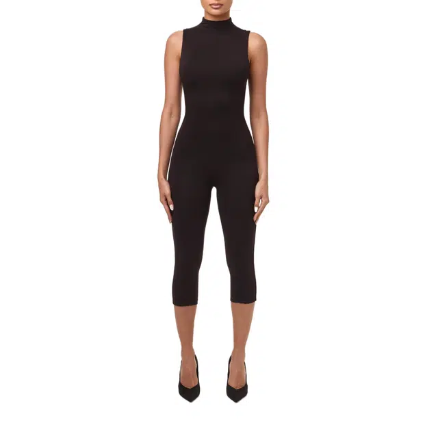 NAKED WARDROBE Sleeveless Capri Jumpsuit Smooth