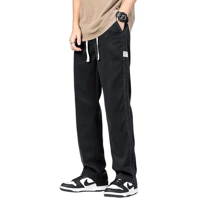 协协乐 夏季薄款宽松直筒潮牌运动百搭通勤休闲长裤牛仔裤 男款