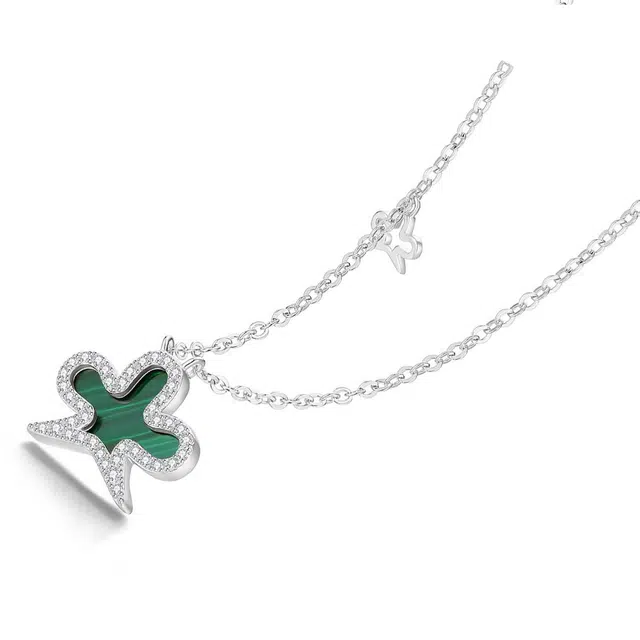 骊碧 香港轻奢百搭小众设计高级感锁骨饰品高档浪漫 孔雀石 项链 女款