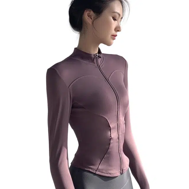 怪力萝莉  弹力紧身速干透气显瘦运动上衣长袖专业跑步  瑜伽外套  女款