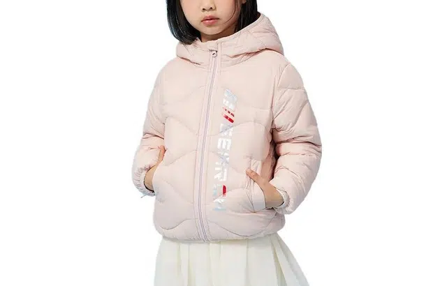 鸭鸭 字母印花连帽短款轻薄百搭羽绒服 儿童款