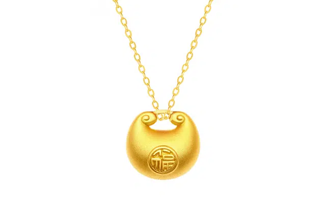 小金坨吊坠 赛菲尔 小胖福 胖福宝宝平安锁 福气满满 轻奢精致 小众 足银 项链 男女同款情侣款
