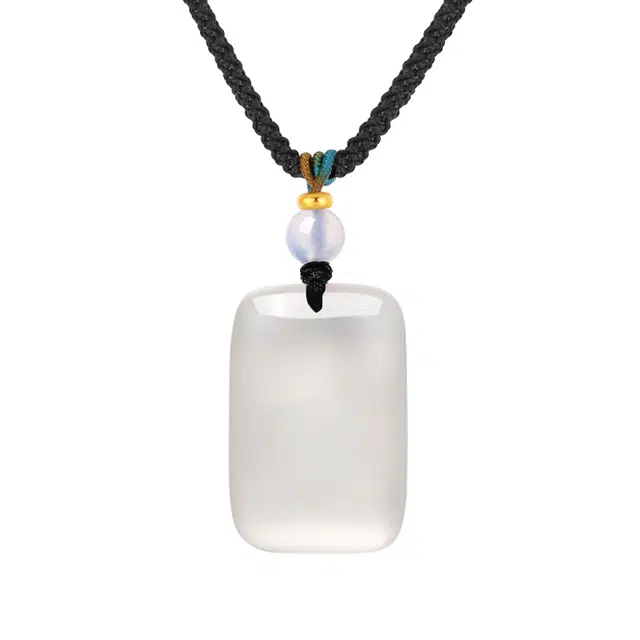 阿梵尼 玉坠无事牌古风玉平安玉牌 玉髓 项链 男女同款情侣款