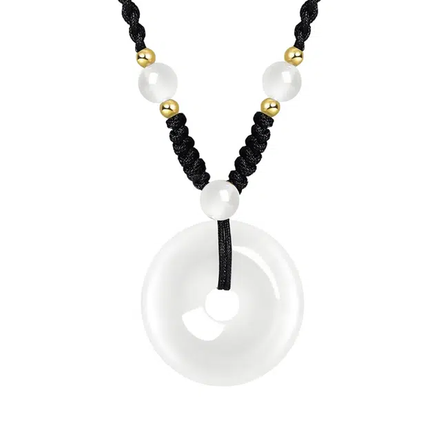 阿梵尼 平安扣 新中式国潮古典风 平安顺遂潮流设计独特时尚百搭轻奢#好运天然 玉髓 项链 男女同款情侣款