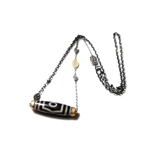 【金山银山全都有】 玉临门 时来运转 事事顺遂 藏式珠锁毛衣首饰 复古文玩天珠#好运  玛瑙 项链 男女同款情侣款