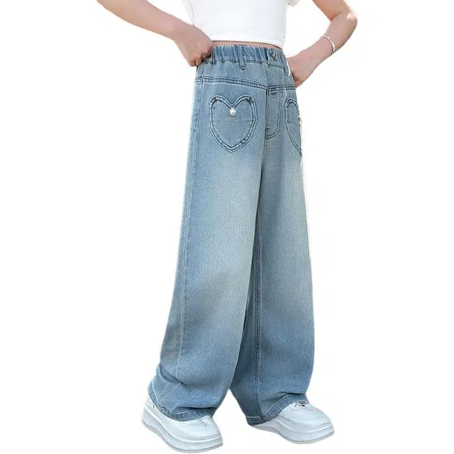 泰迪珍藏长裤 时尚亲肤百搭洋气 浅蓝色 儿童款