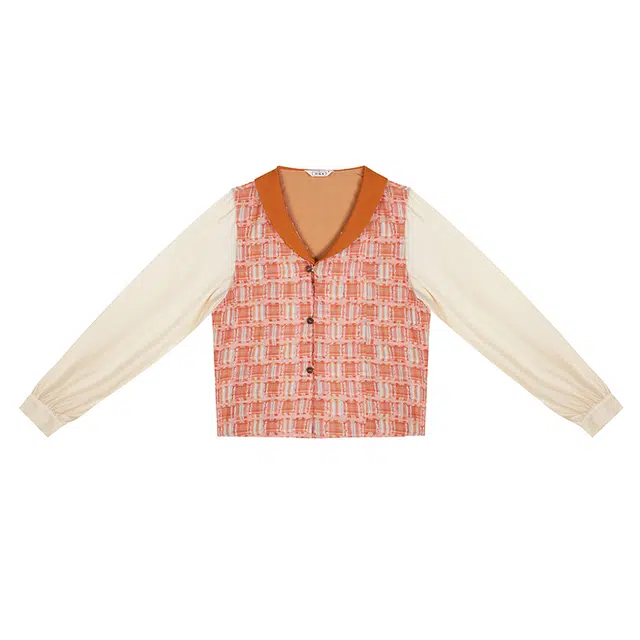 夏桔织造司原创汉服新中式假两件翻领唐褙子上衣改良三裥裙半身裙