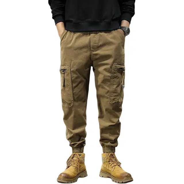 前进牛 春季美式城市机能潮牌水洗复古风休闲裤美式复古机车宽松直筒工装裤 男女同款