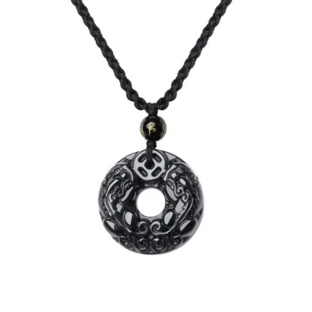 周百福 平安扣 貔貅 新中式国潮招财纳福典雅大气中性手工古法黑绳 搭配编绳 玛瑙 项链 男女同款情侣款