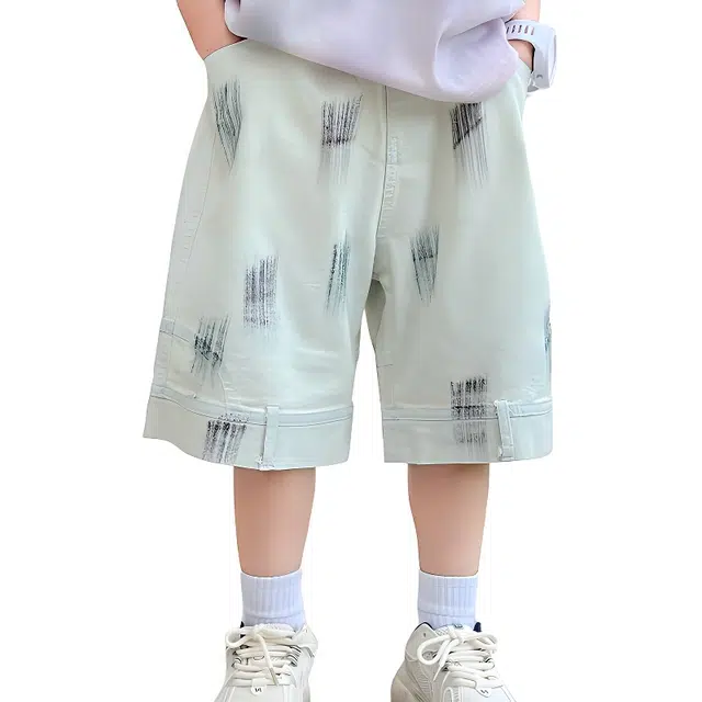 泰迪珍藏 时尚舒适百搭短裤 儿童款 浅蓝色