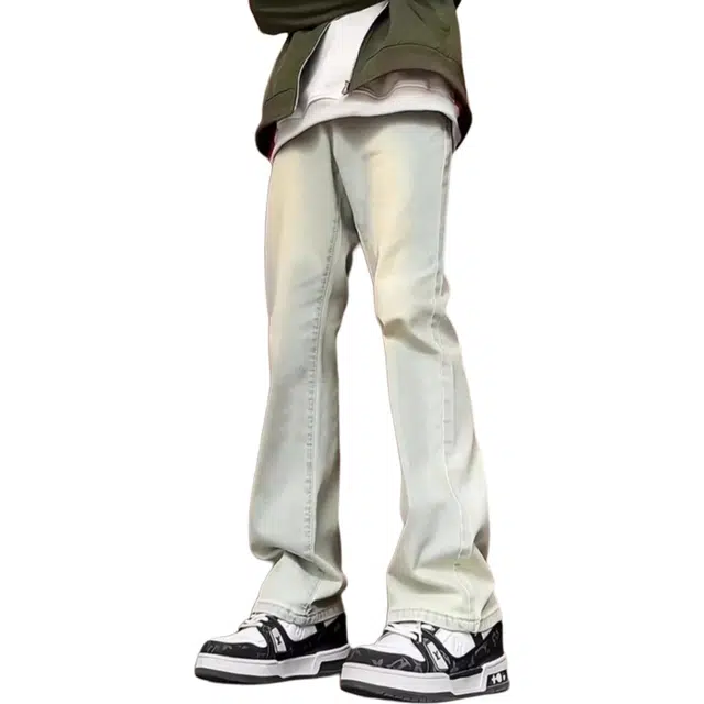 巴塞罗那足球俱乐部 美式复古高街风弹力百搭薄款休闲裤牛仔裤 男女同款