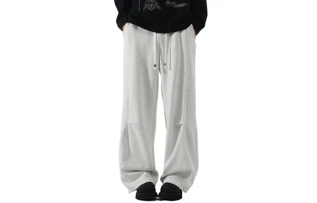 徐太浪 美式街头基础简约款抽绳侧边拼接宽松慵懒显瘦运动长裤休闲裤 男女同款