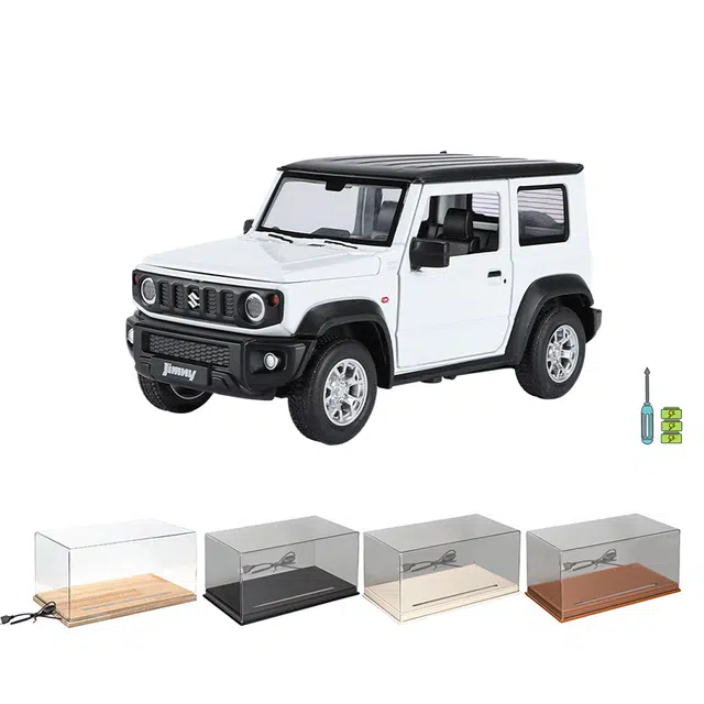 奇艺 吉姆尼 合金越野车 亚克力防尘罩展示台套装 成品模型