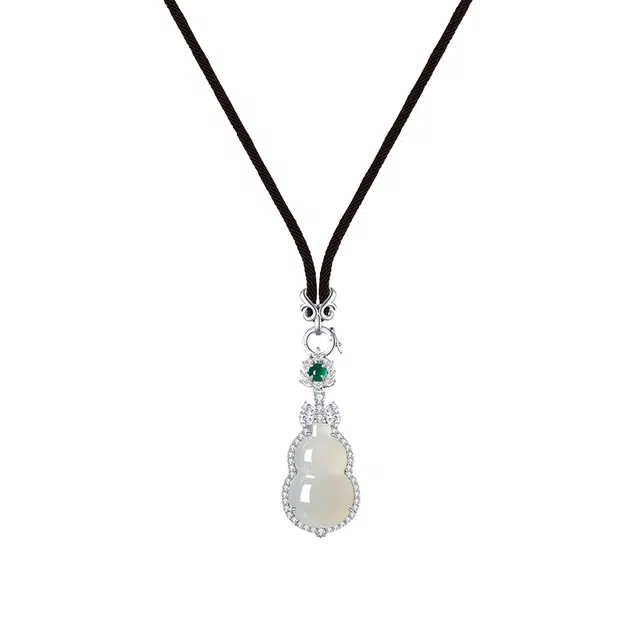 心草 葫芦 新中式国潮复古轻奢大气小众高级感 温柔气质民族风简约显白设计日常百搭 玉髓 玉石项链 女款