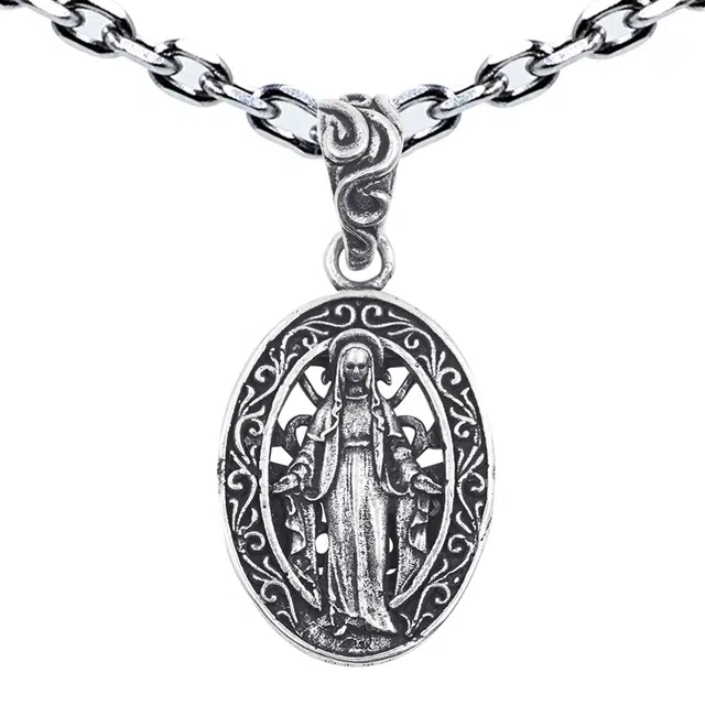 【可定制刻字】 白木黑冰 圣母 小众设计新中式高级感 银合金 项链 女款 礼盒