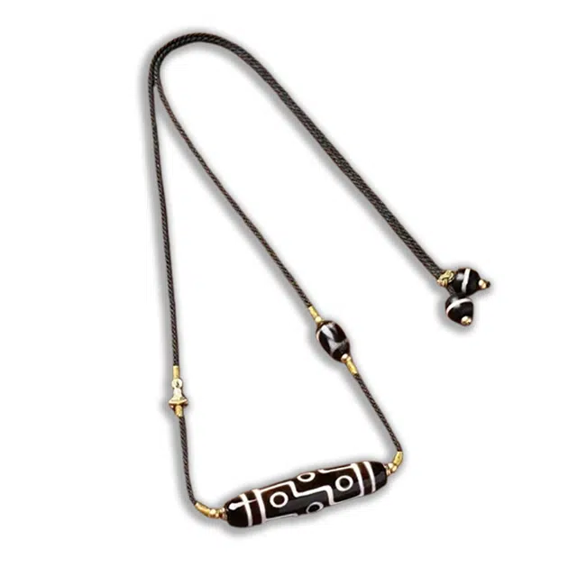 玉临门 九眼天珠 药坑老油珠 虎牙正品 至纯原石 招财转运 小众百搭 玛瑙 项链 男女同款情侣款