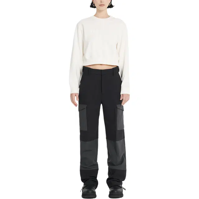 DION LEE CROPPED EMBOSSED SWEATSHIRT IVORY