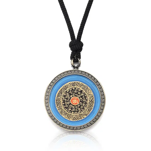 喃呢 藏式热贡手绘唐卡六字真言心经招财转运 新中式国风国潮旺福平安吉祥好运 合金 项链 男女同款情侣款