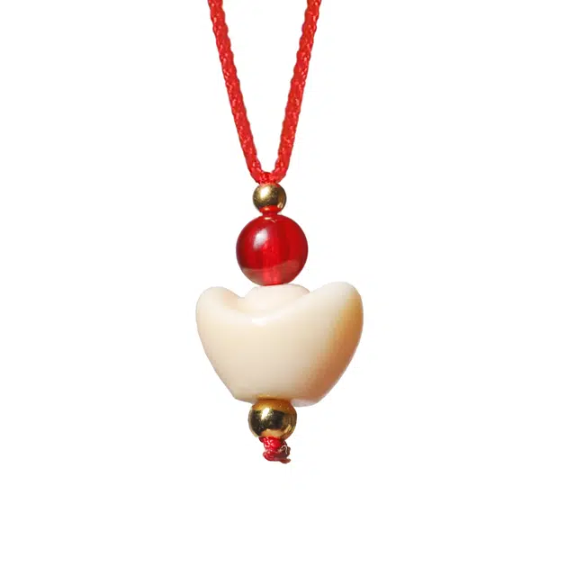 仙友 国潮新中式雕刻元宝平安扣招财纳福转运珠文玩八方来财喜乐盘玩#好运 象牙果 项链 男女同款情侣款