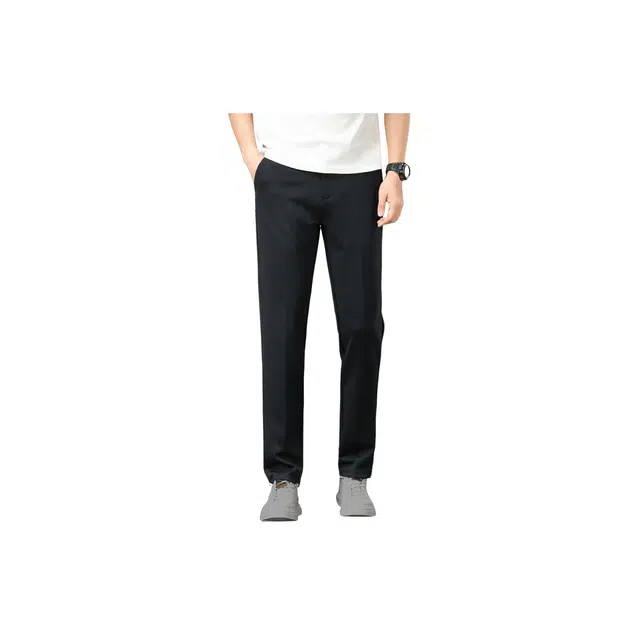 富铤 休闲系列 极简主义纯色凉爽透气垂感顺滑日常通勤中腰拉链直筒西装裤 男款