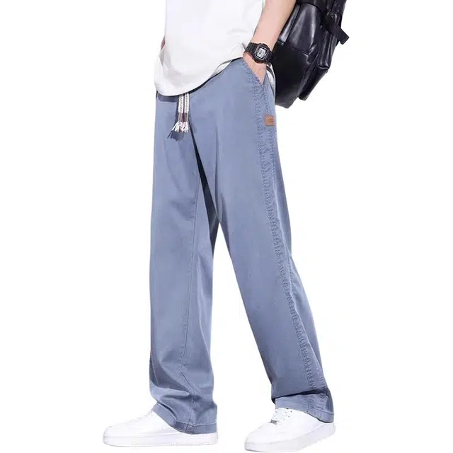 童先森 薄款直筒宽松潮牌休闲阔腿长裤牛仔裤 男款