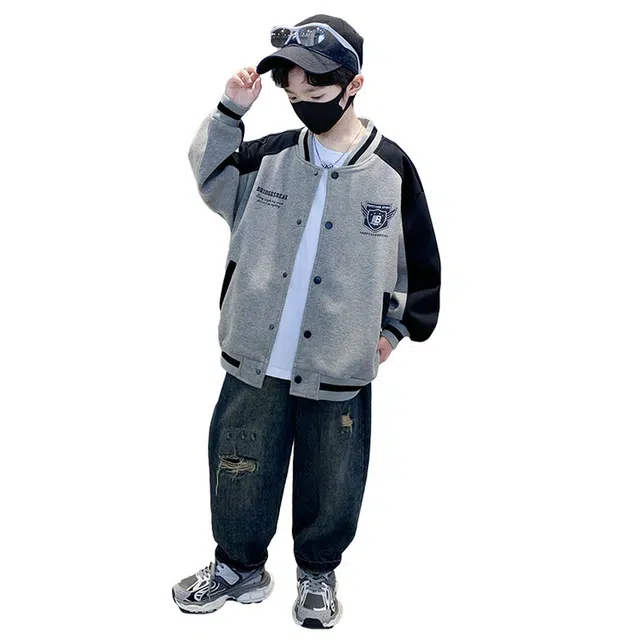 俞兆林上装 舒适亲肤百搭休闲 燕麦灰 儿童款