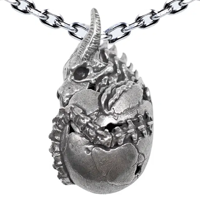 【可定制刻字】 白木黑冰 龙宝 时尚潮流新中式原创小众设计高级感 银合金 项链 男女同款情侣款 礼盒款