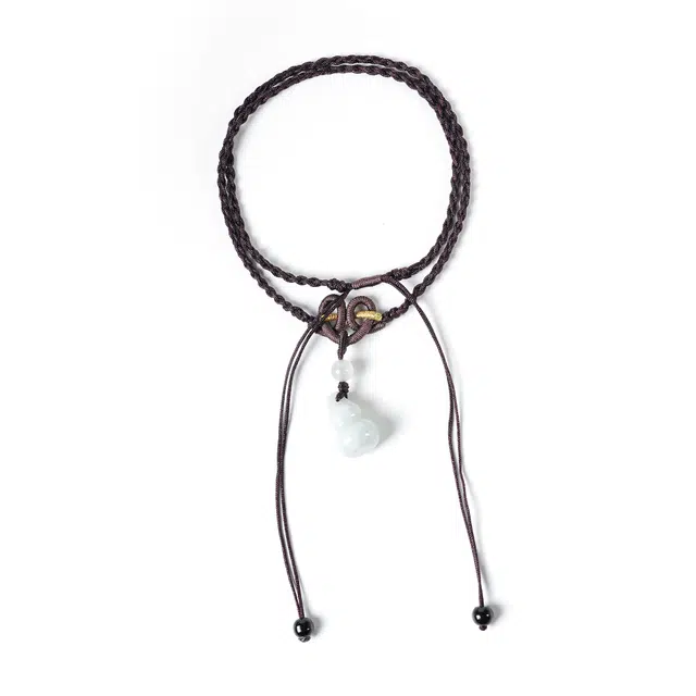 絮物 新中式国潮小香风轻奢高级感纯手工编织温柔小众文玩平安喜乐#好运 天山翠 项链 男女同款情侣款