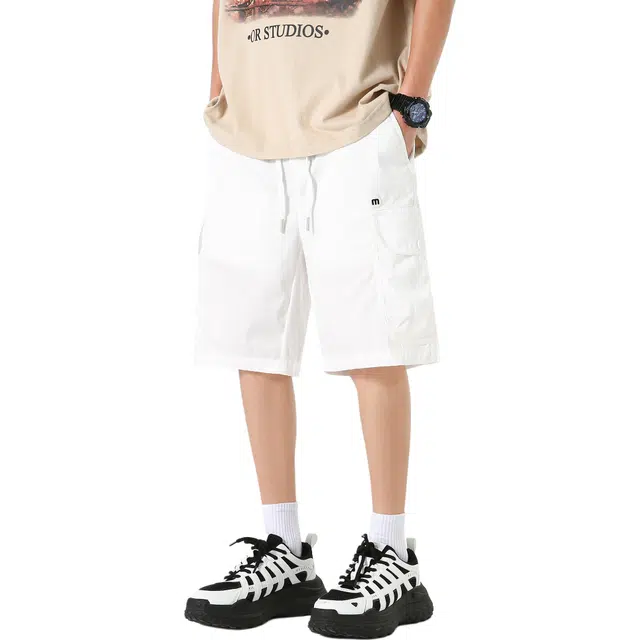 瑞梵帝斯 时尚薄款工装户外运动透气百搭口袋柔软舒适亲肤水洗宽松五分休闲短裤 男款