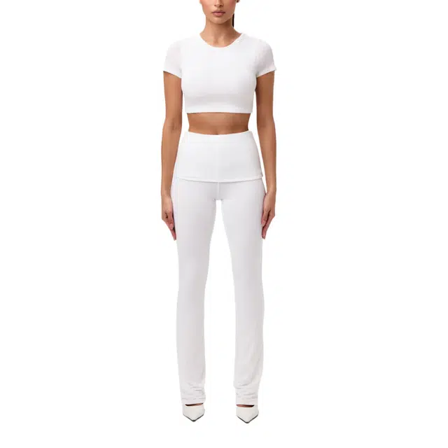 NAKED WARDROBE Modal Foldover Bootcut Pant