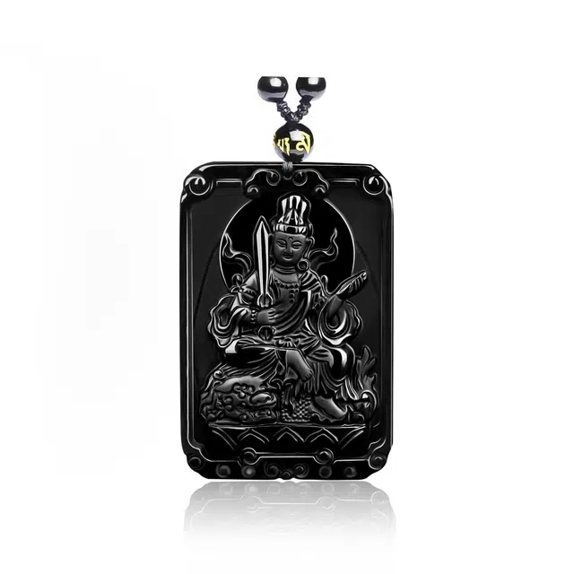 传否 国潮本命佛招财 本命年 乌金黑 十二生肖八大守护神观音佛公 新中式国风好运平安#好运  转运佛牌 黑曜石 项链 男女同款情侣款