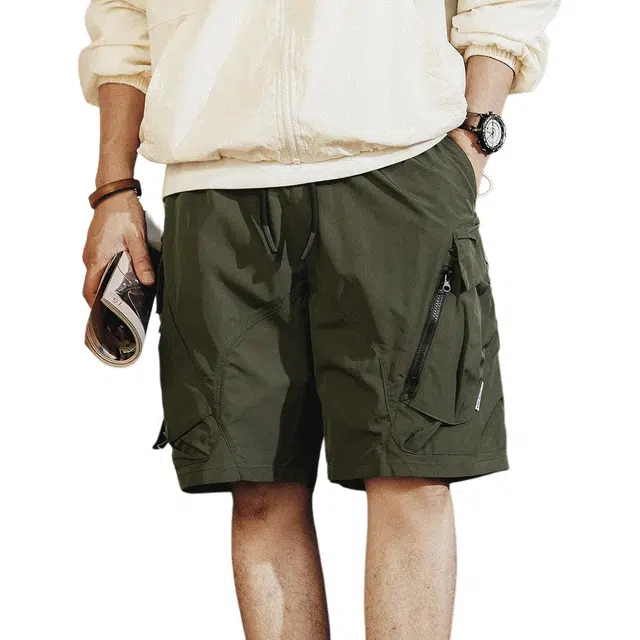 格蓝鹿 高端美式机能宽松五分工装短裤 男款