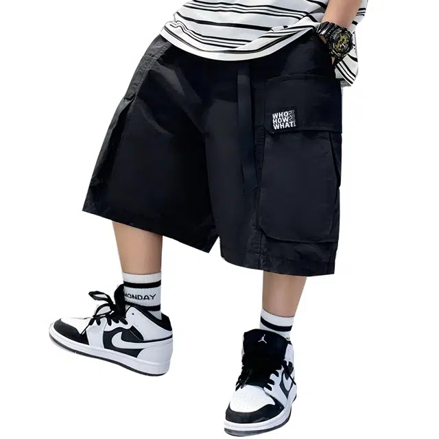 泰迪珍藏 时尚潮流洋气帅气百搭短裤 儿童款 黑色