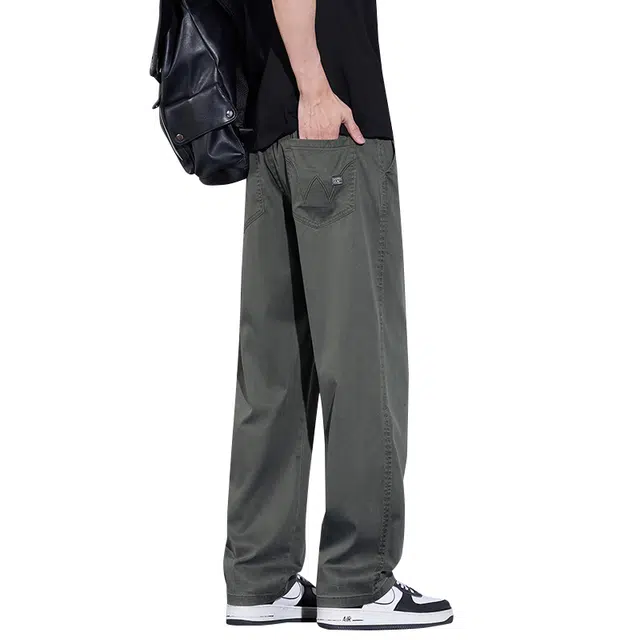 协协乐 美式休闲薄款复古直筒宽松百搭阔腿长裤牛仔裤 男款