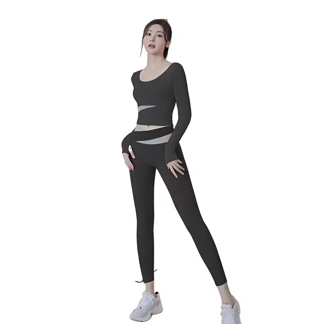木清清  运动高级感普拉提训练长袖上衣健身  瑜伽套装  女款