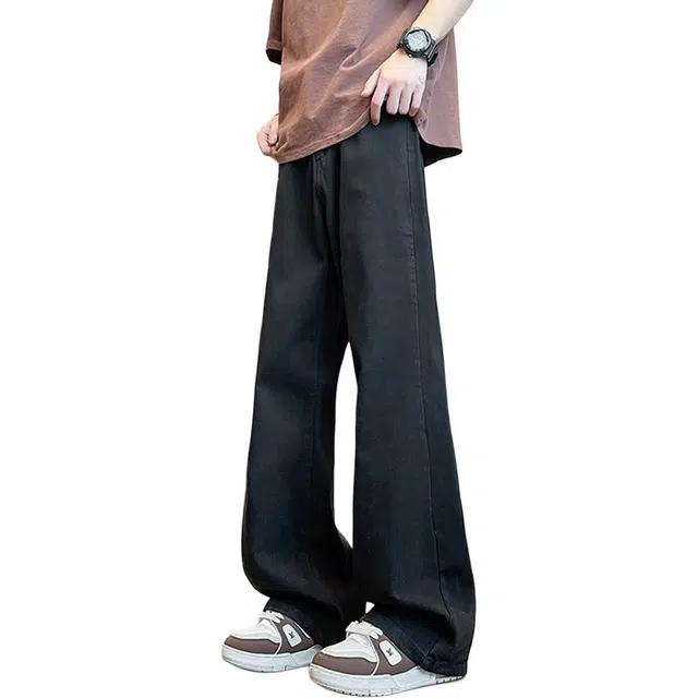 布客行 美式潮牌做旧水洗中腰显高百搭热烈的青春复古磨白基础款休闲直筒微喇废土风宽松垂感户外通勤时尚舒适牛仔裤 男女同款