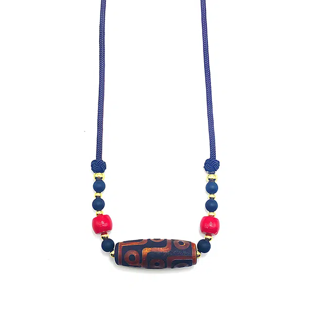 玉临门 国潮藏式转运珠九眼天珠 玛瑙 玉石项链 男女同款情侣款