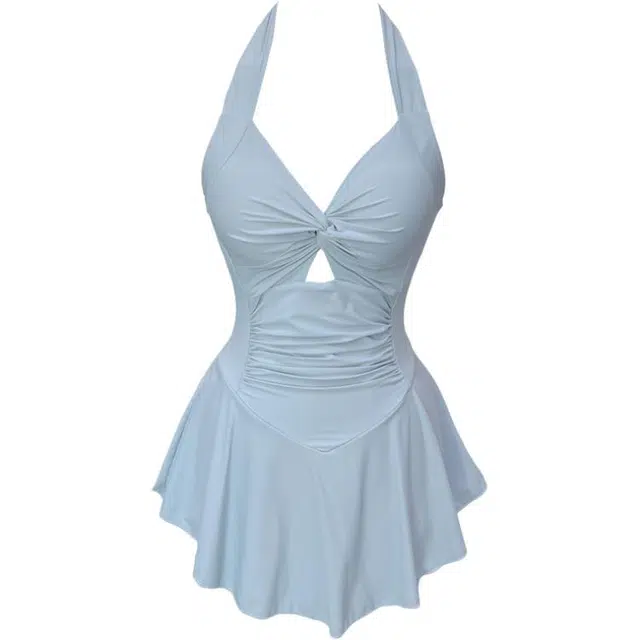 潞优野 泡温泉遮肉大码高级感简约纯色时尚泳衣套装 女款