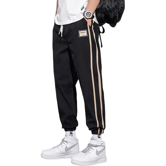 童先森 薄款潮牌宽松哈伦束脚工装九分裤子舒适百搭休闲裤 男款