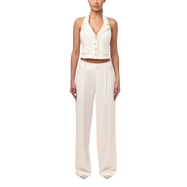 NAKED WARDROBE leated Wide Leg Pant Suiting