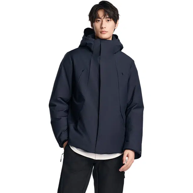 棉先生 保暖连帽纯色长袖棉服 男款