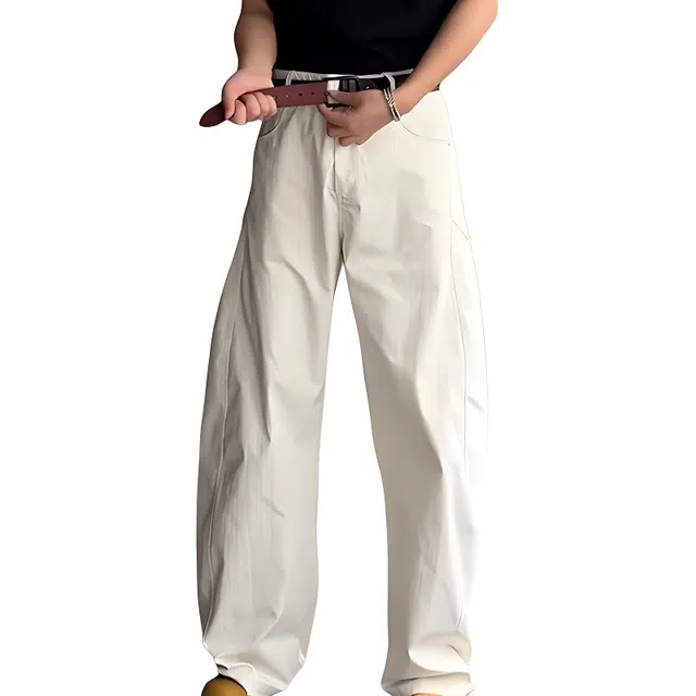 单爵 弯刀裤子潮流时尚时髦薄款休闲裤 男女同款