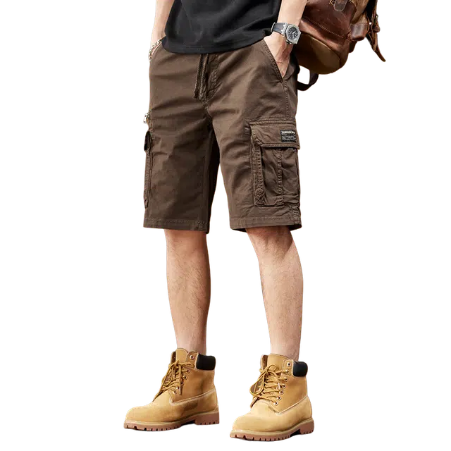 北极绒 美式时尚舒适重磅复古工装宽松五分休闲短裤 男款