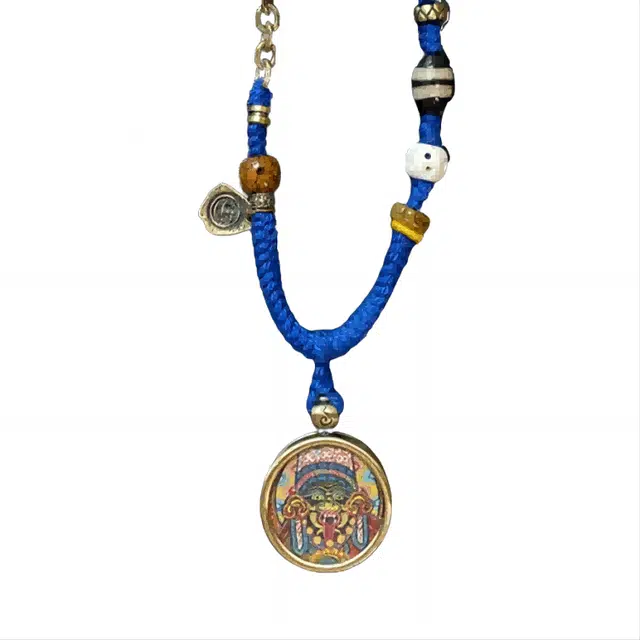 玉临门 国风藏式复古 扎基拉姆唐卡热贡手绘 合金 项链 男女同款情侣款