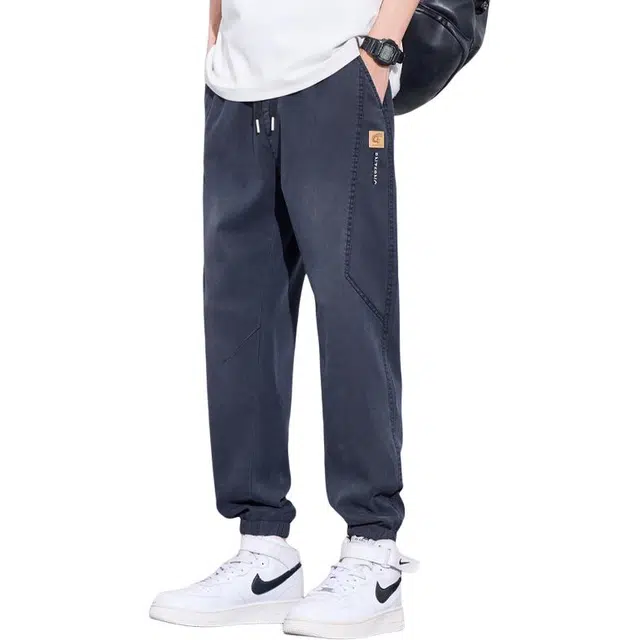 协协乐 美式潮牌凉感透气宽松哈伦高街束脚裤休闲九分裤子牛仔裤 男款